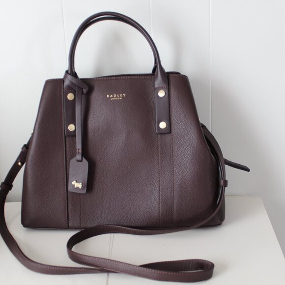 Radley London Provence Street Brown Leather Crossbody Satchel Handbag - Picture 2 of 16